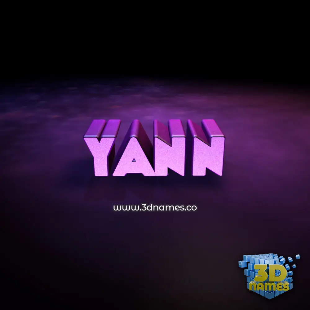 yann in Big Purple style - 3D name wallpaper