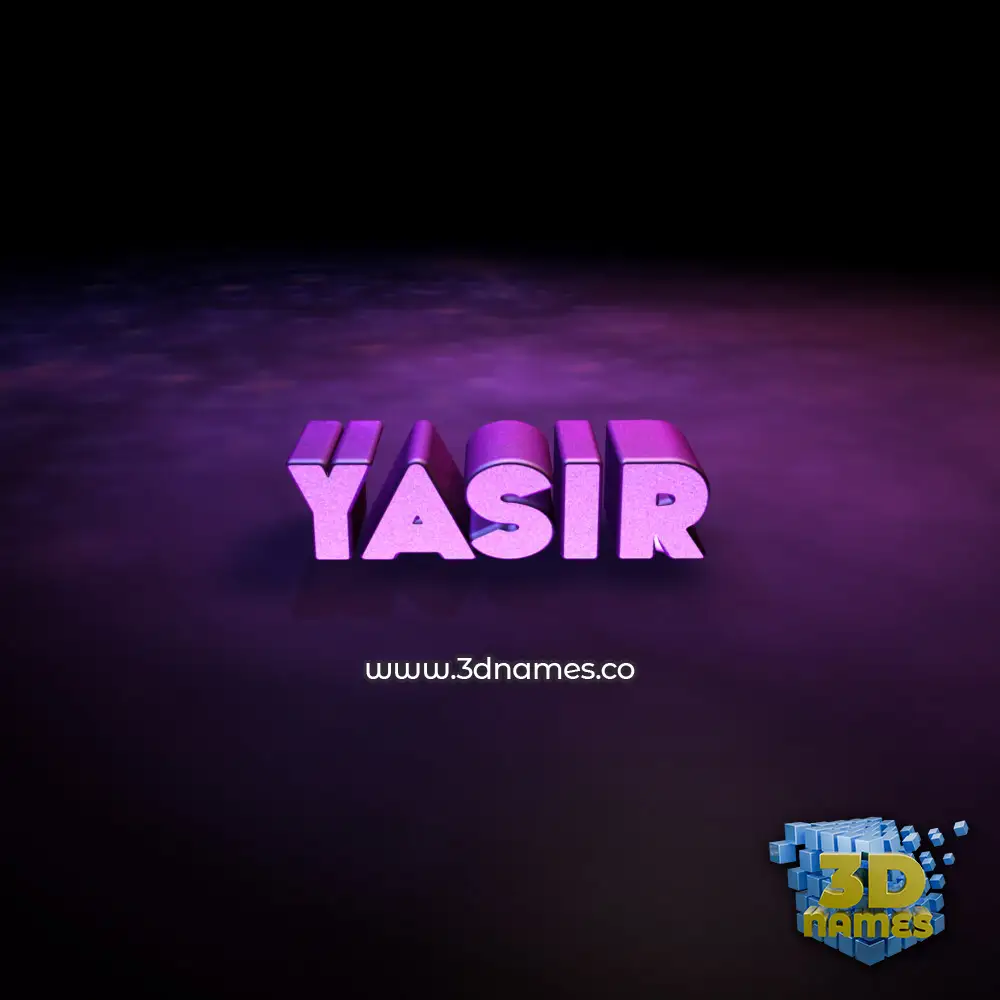 yasir in Big Purple style - 3D name wallpaper