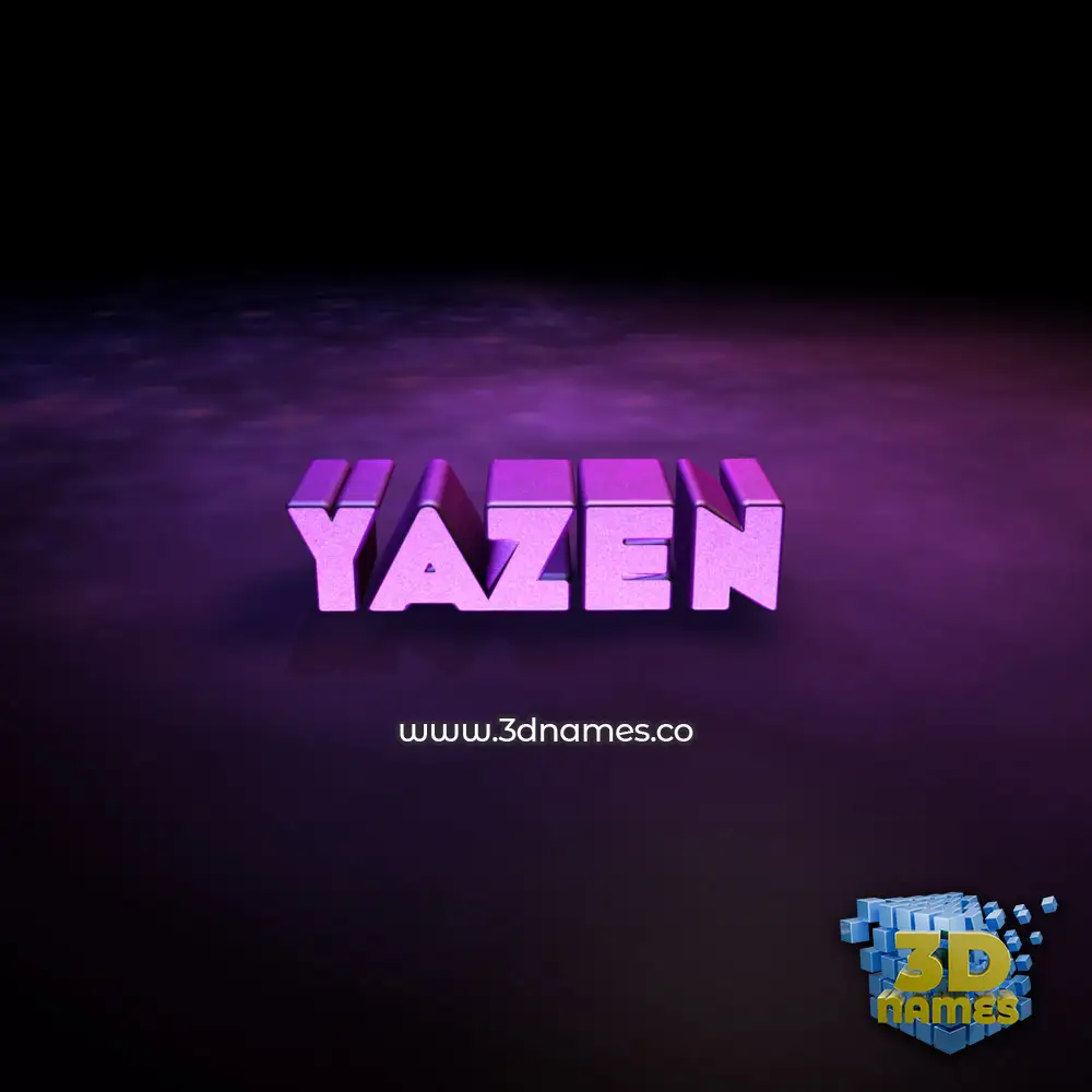 yazen in Big Purple style - 3D name wallpaper