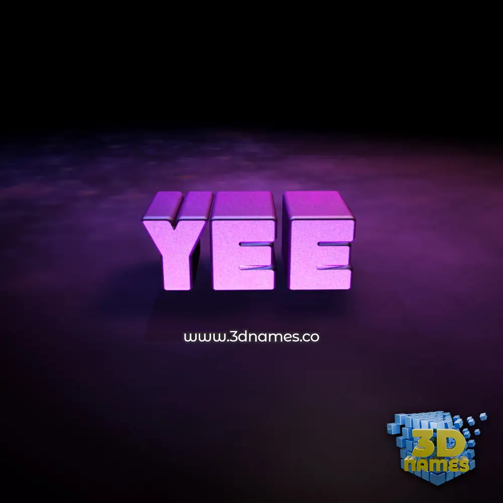 yee in Big Purple style - 3D name wallpaper