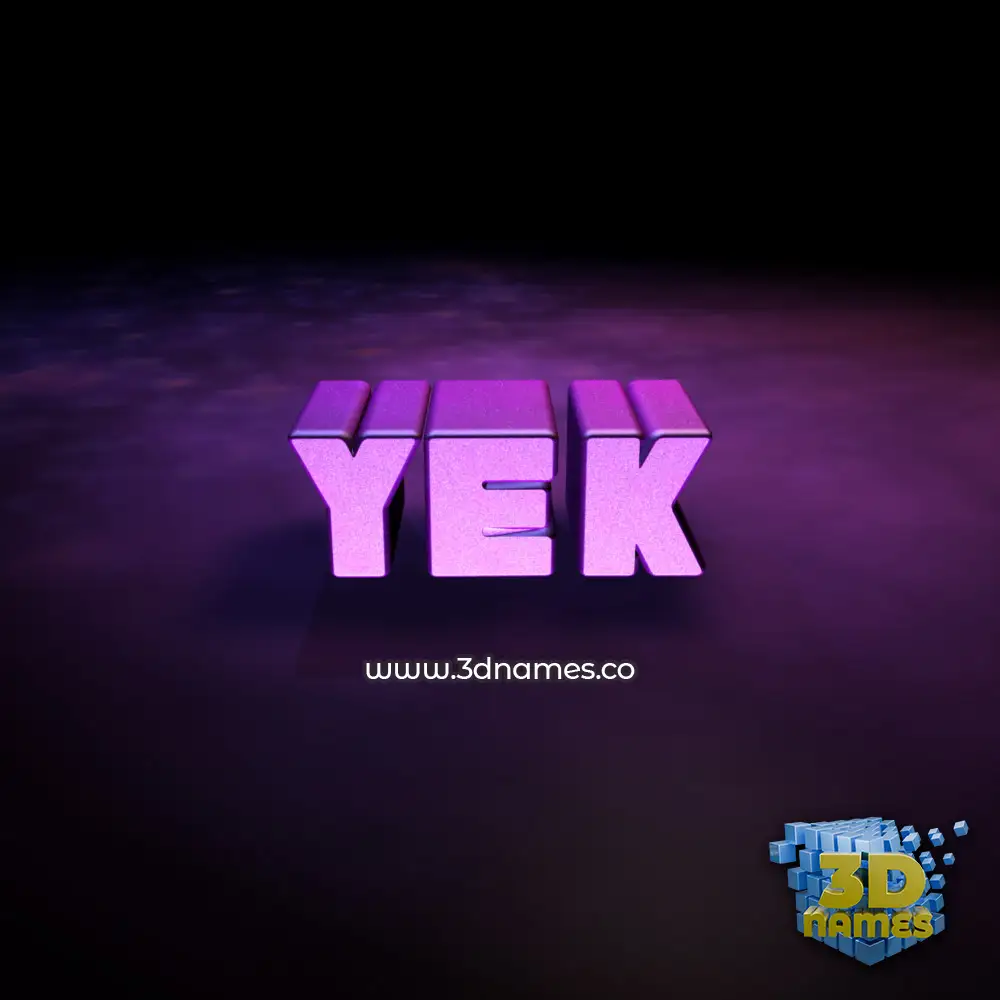 yek in Big Purple style - 3D name wallpaper