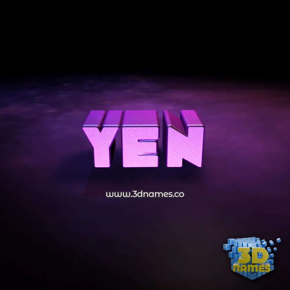 yen in Big Purple style - 3D name wallpaper