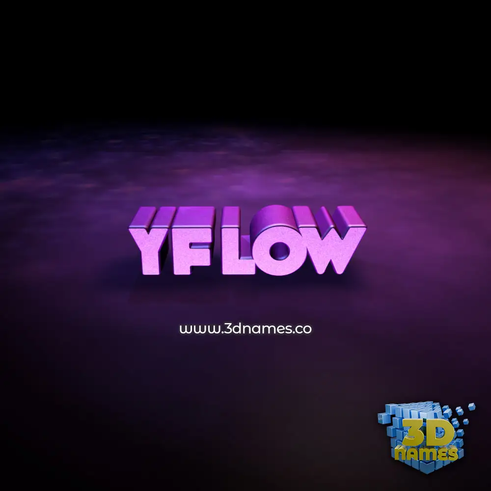 yflow in Big Purple style - 3D name wallpaper