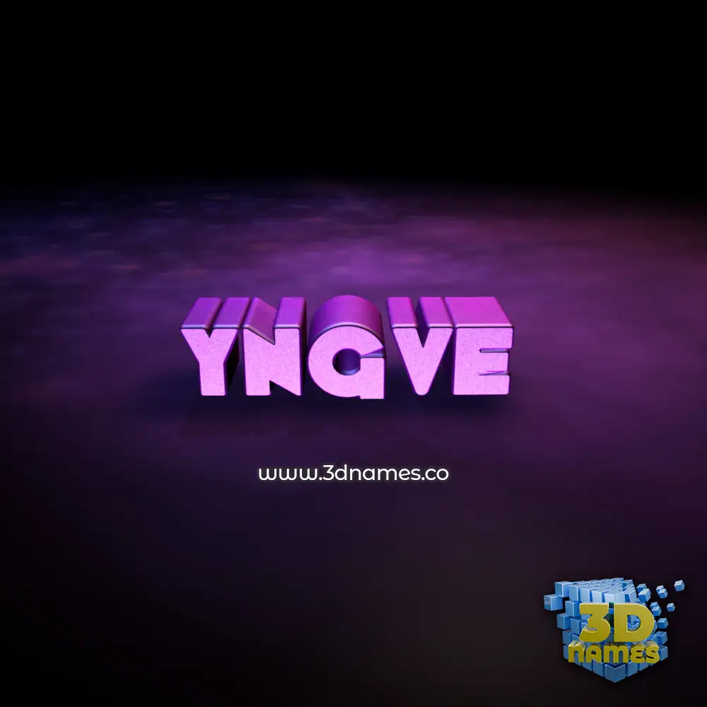 yngve in Big Purple style - 3D name wallpaper