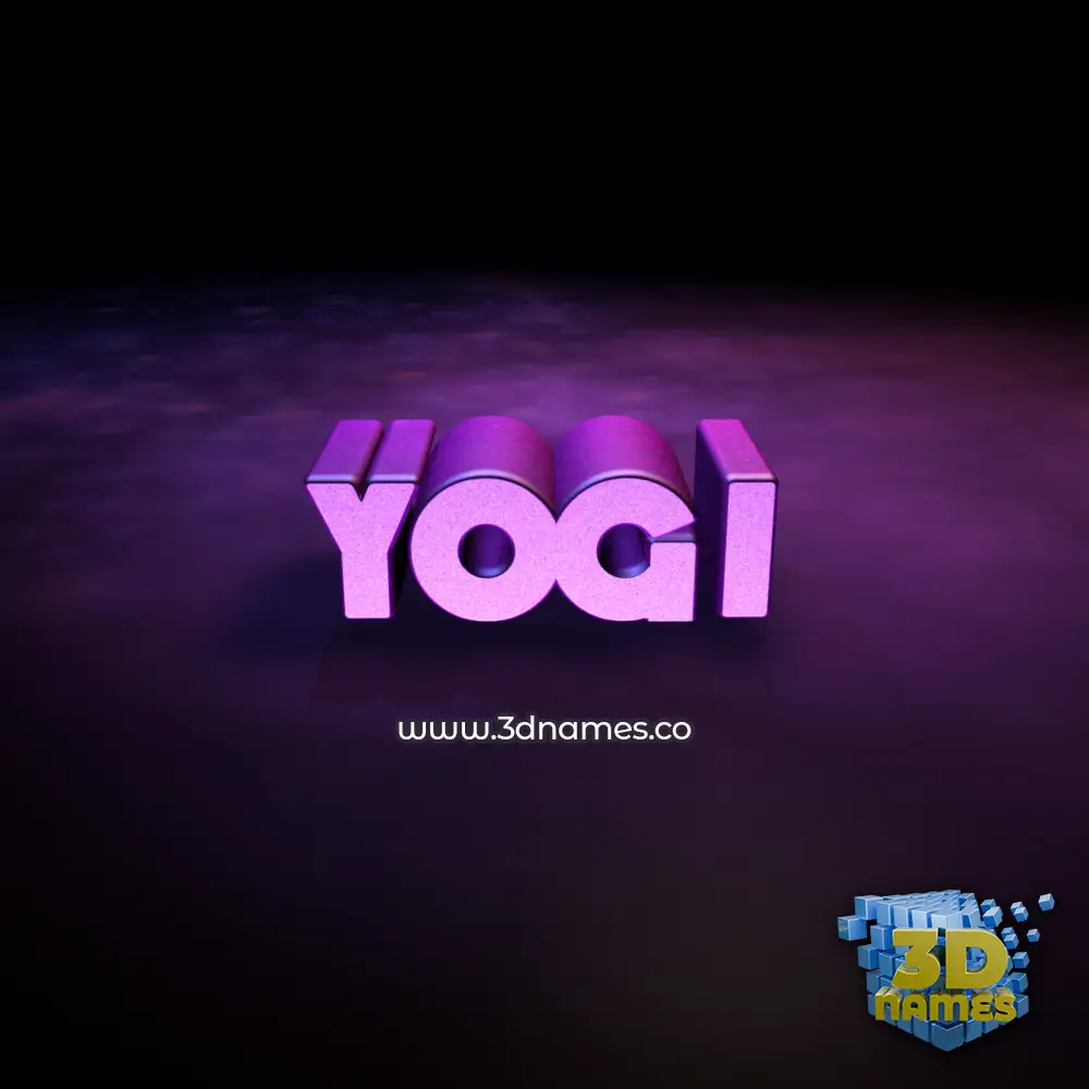 yogi in Big Purple style - 3D name wallpaper