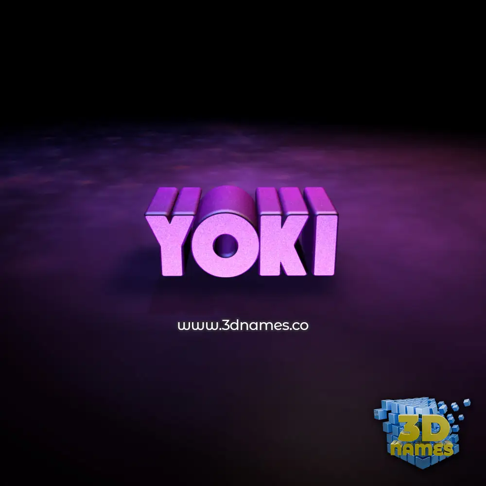 yoki in Big Purple style - 3D name wallpaper