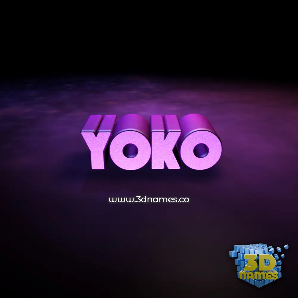 yoko in Big Purple style - 3D name wallpaper