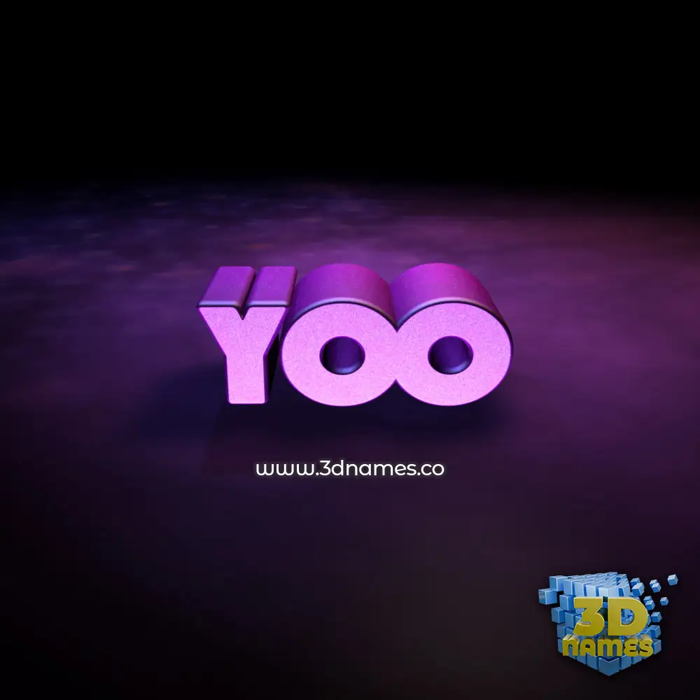 yoo in Big Purple style - 3D name wallpaper