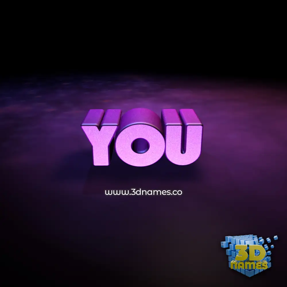 you in Big Purple style - 3D name wallpaper