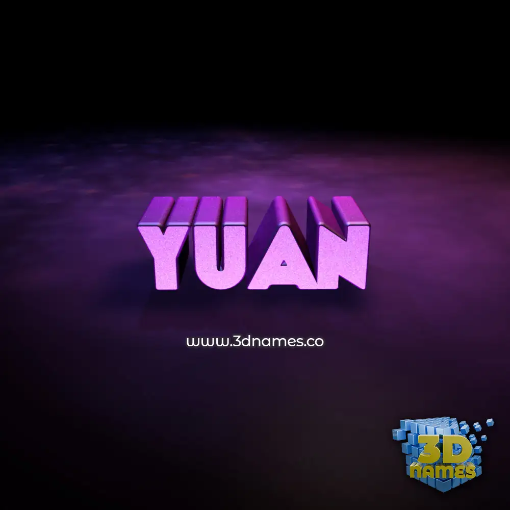 yuan in Big Purple style - 3D name wallpaper