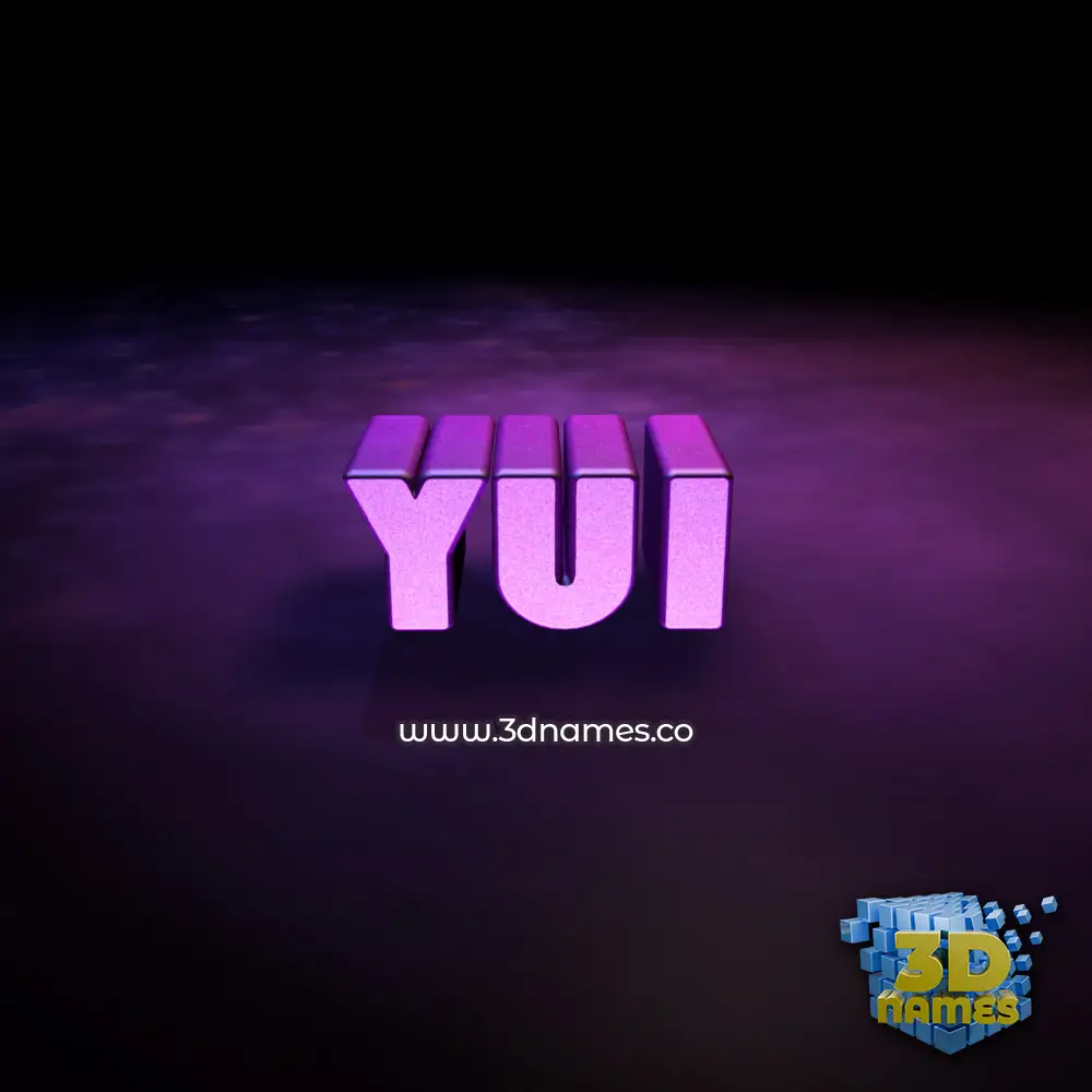 yui in Big Purple style - 3D name wallpaper