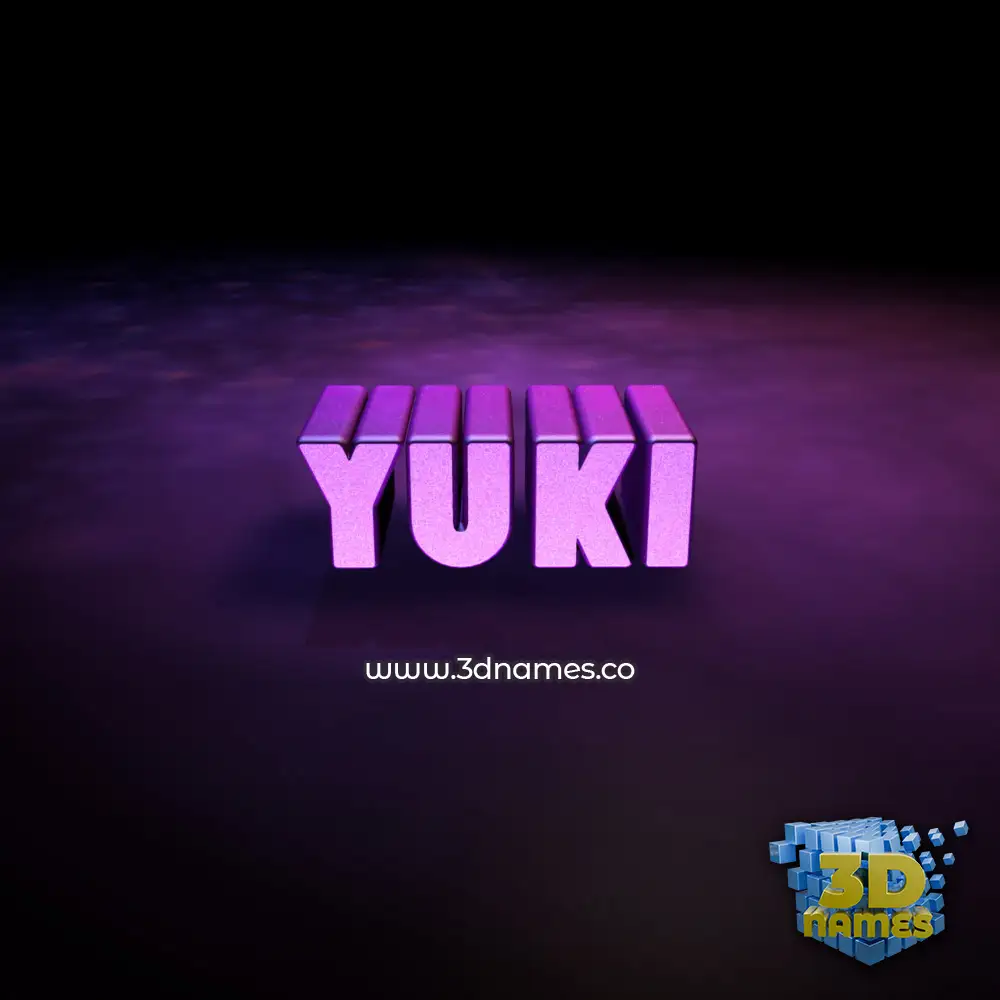 yuki in Big Purple style - 3D name wallpaper