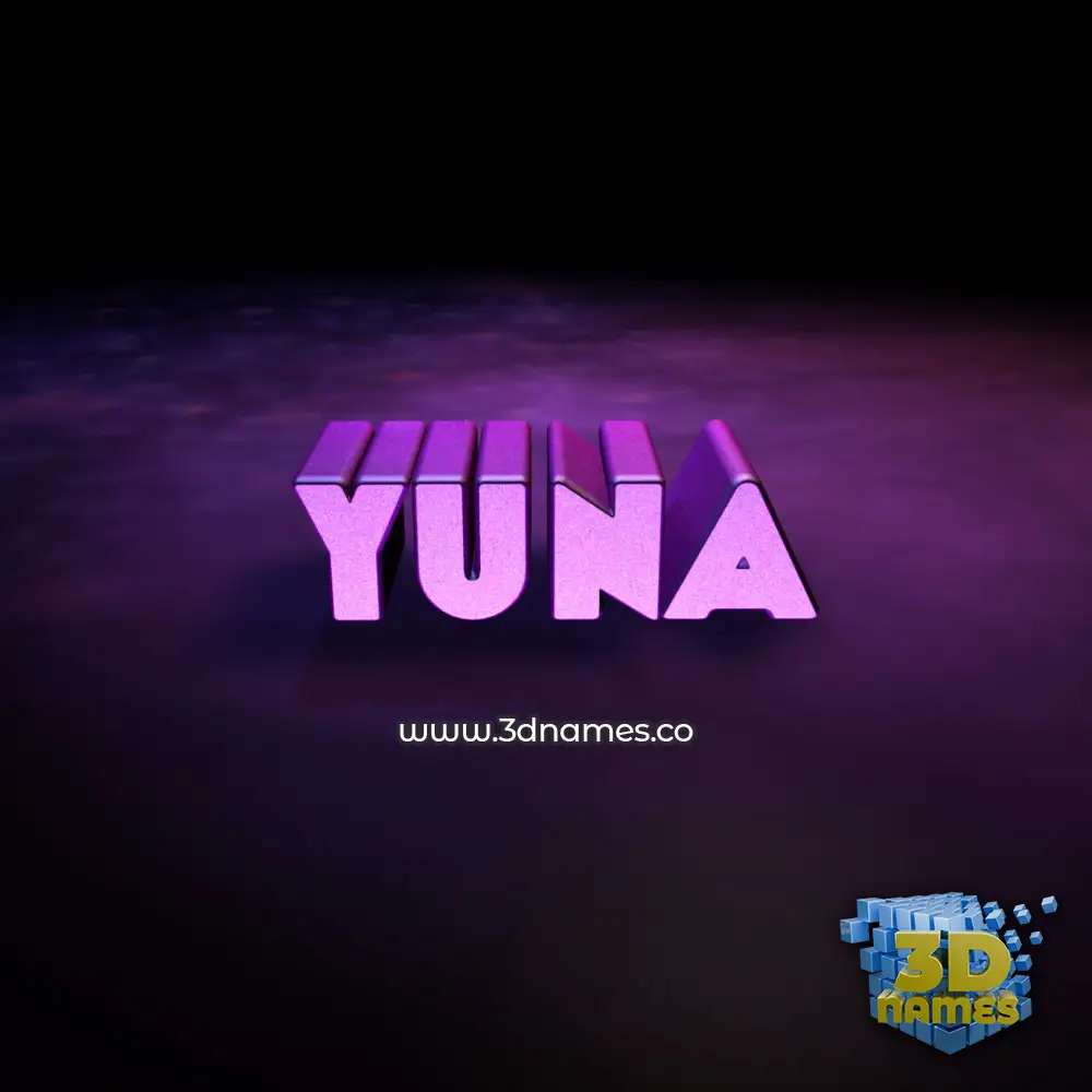 yuna in Big Purple style - 3D name wallpaper