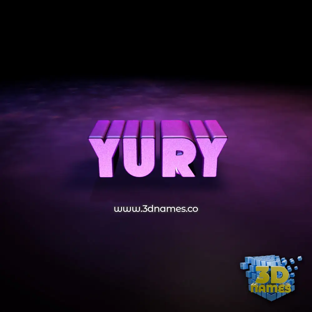yury in Big Purple style - 3D name wallpaper