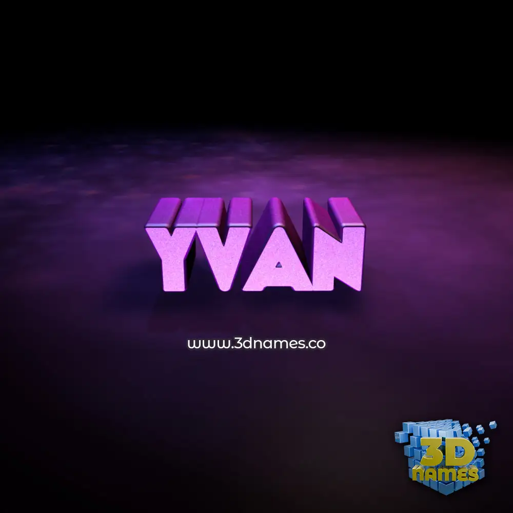 yvan in Big Purple style - 3D name wallpaper
