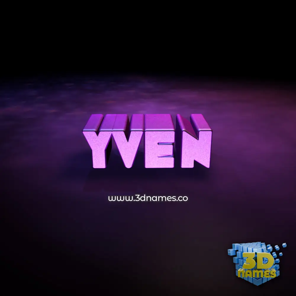 yven in Big Purple style - 3D name wallpaper