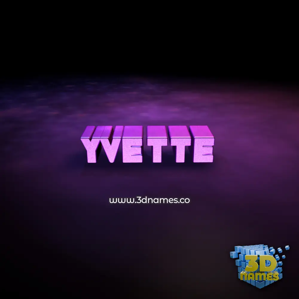 yvette in Big Purple style - 3D name wallpaper
