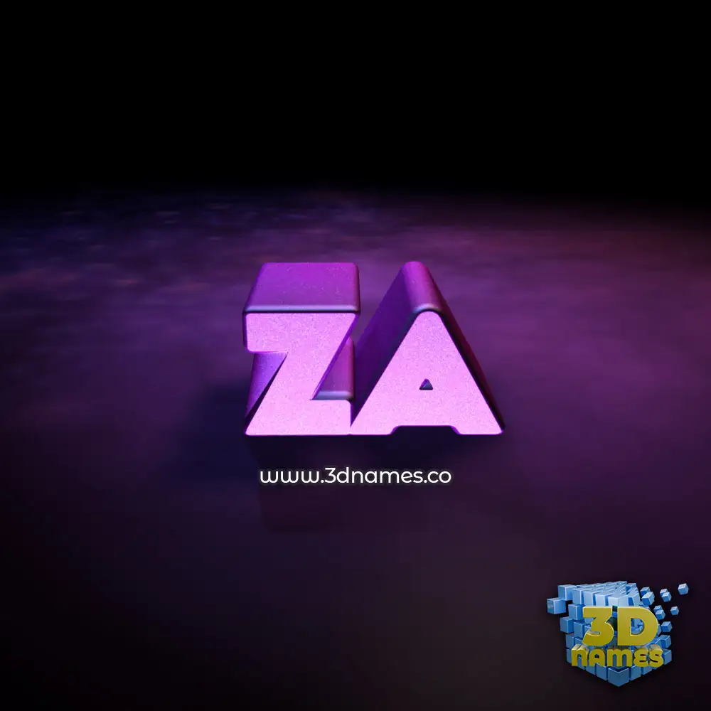 za in Big Purple style - 3D name wallpaper