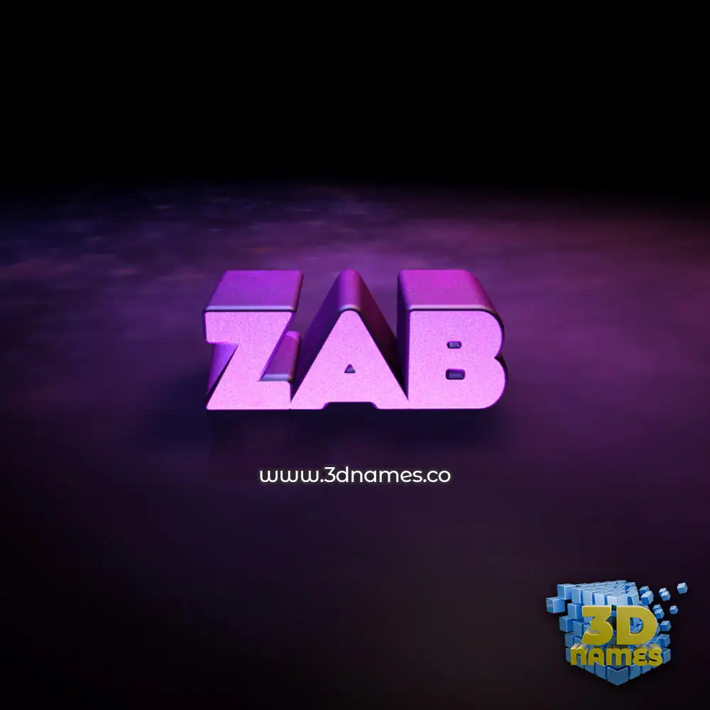 zab in Big Purple style - 3D name wallpaper