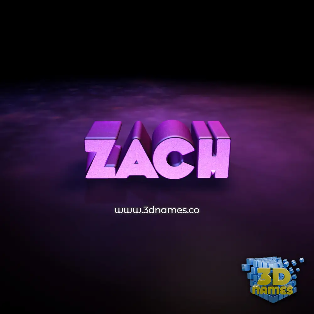 zach in Big Purple style - 3D name wallpaper