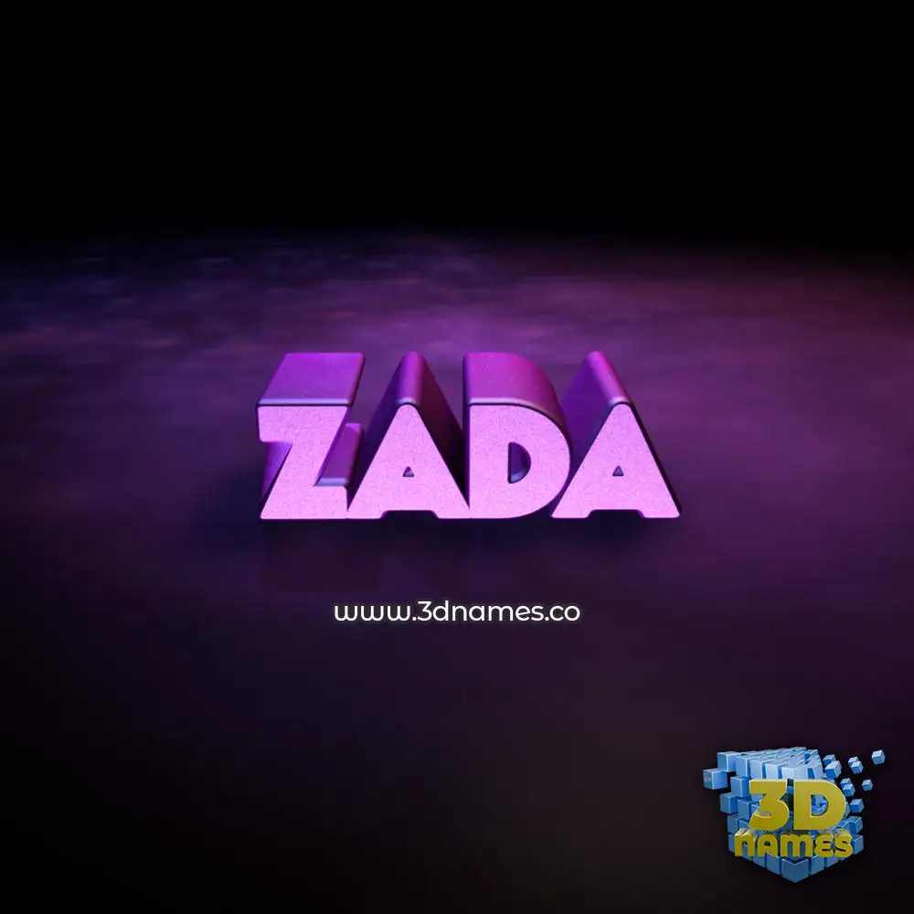 zada in Big Purple style - 3D name wallpaper