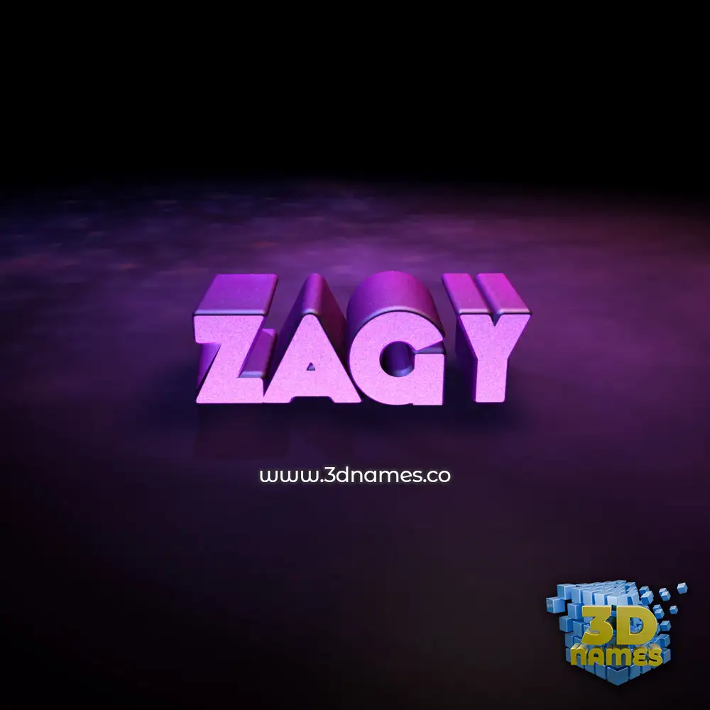 zagy in Big Purple style - 3D name wallpaper