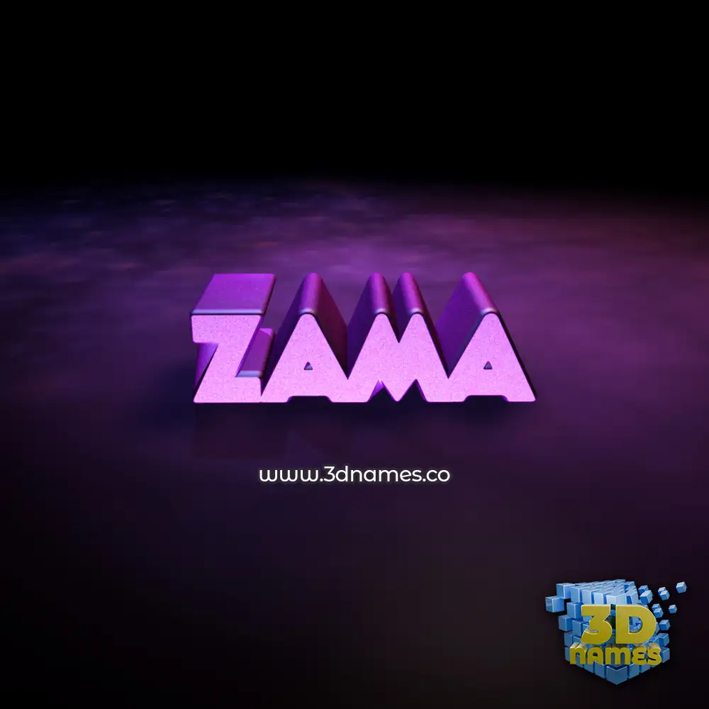 zama in Big Purple style - 3D name wallpaper