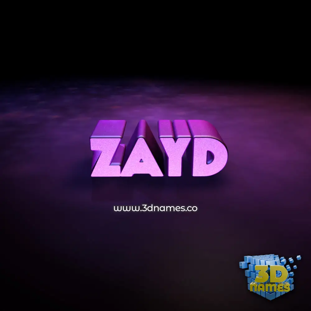 zayd in Big Purple style - 3D name wallpaper