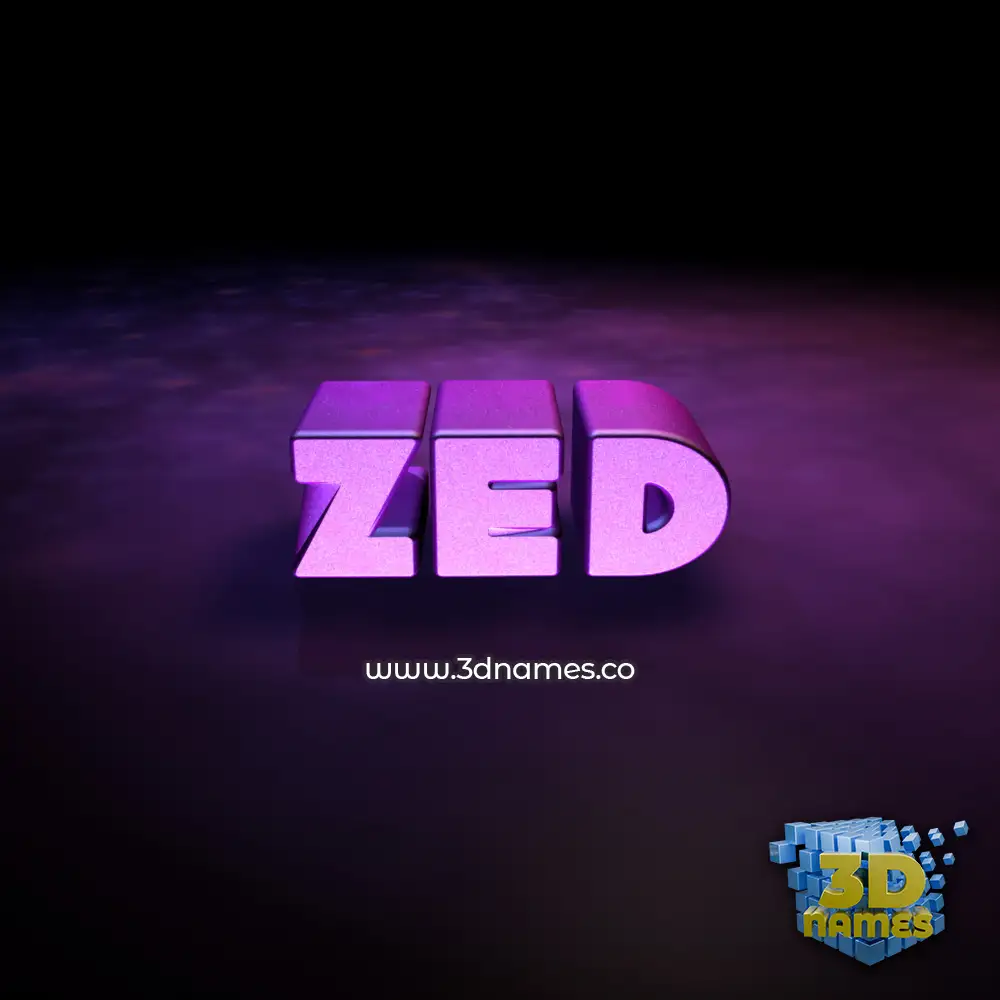zed in Big Purple style - 3D name wallpaper
