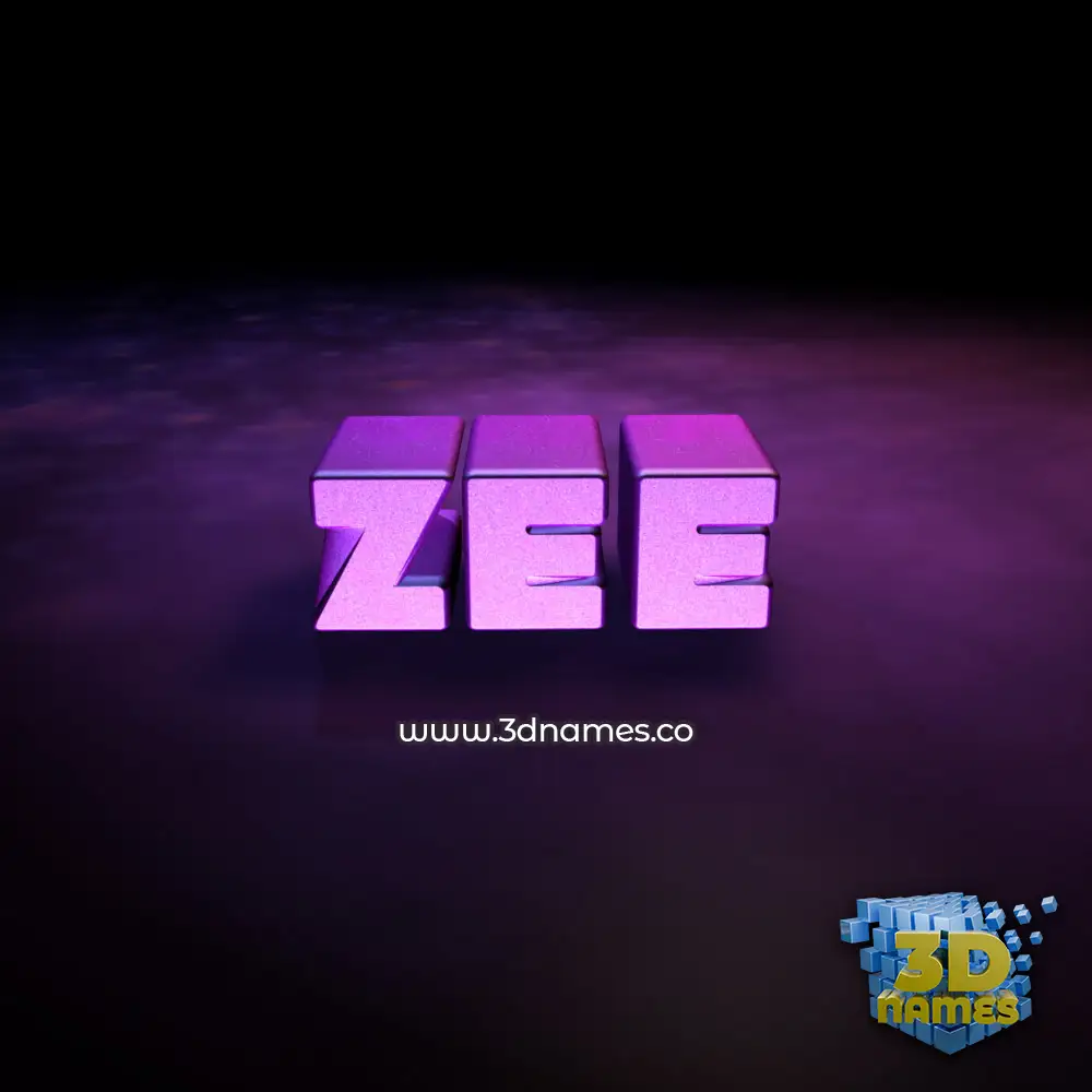 zee in Big Purple style - 3D name wallpaper