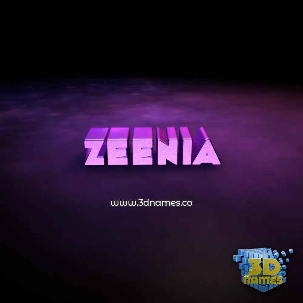 zeenia in Big Purple style - 3D name wallpaper