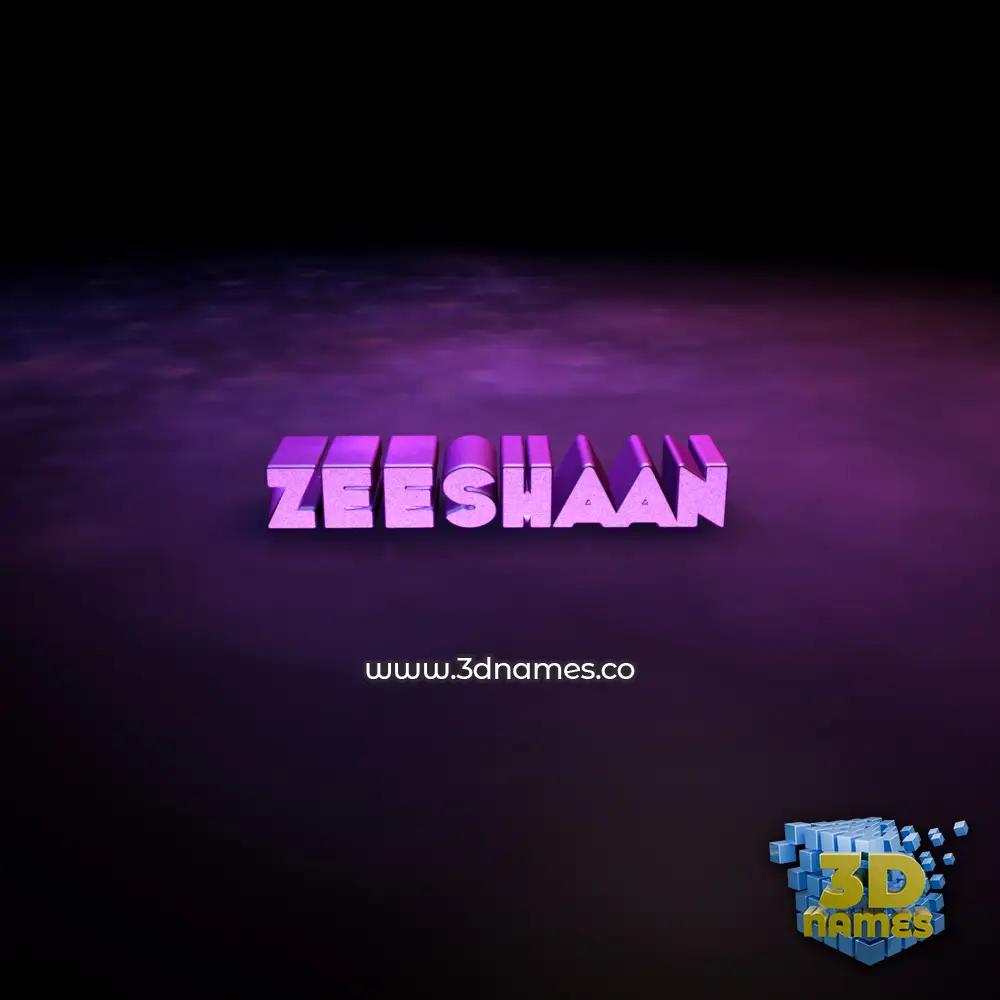 zeeshaan in Big Purple style - 3D name wallpaper