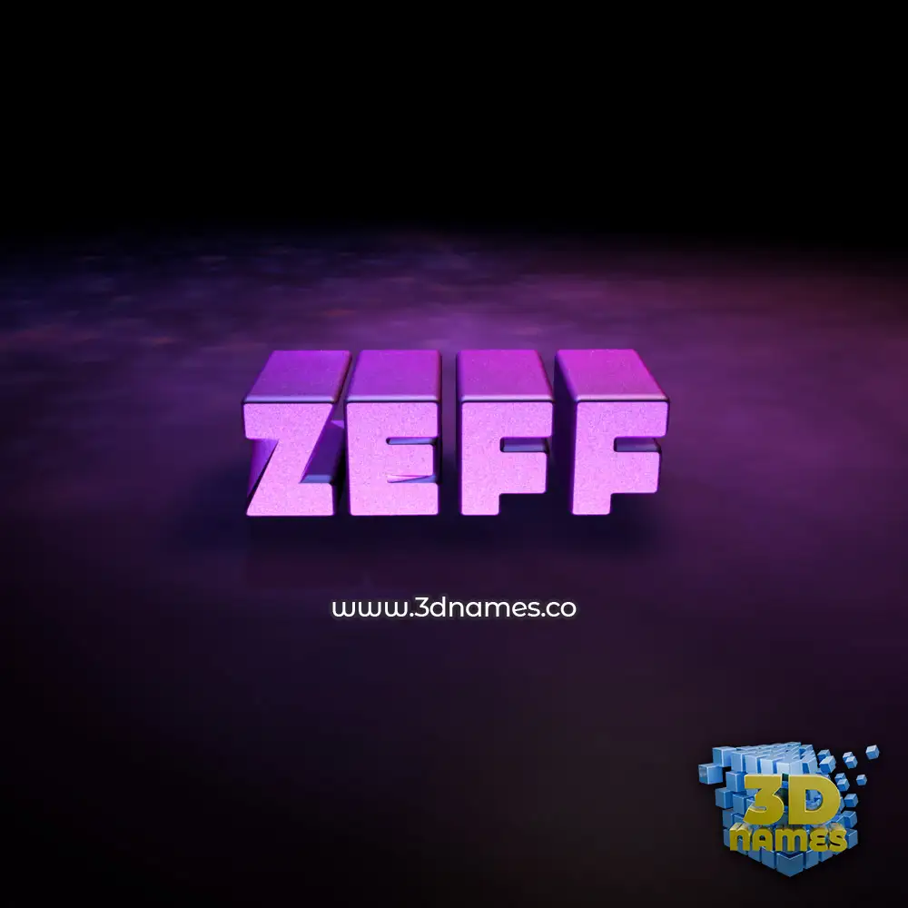 zeff in Big Purple style - 3D name wallpaper