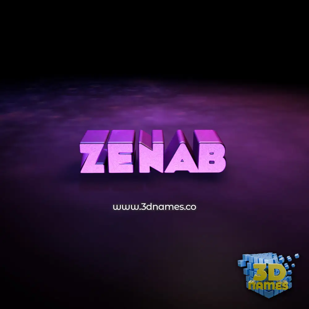 zenab in Big Purple style - 3D name wallpaper