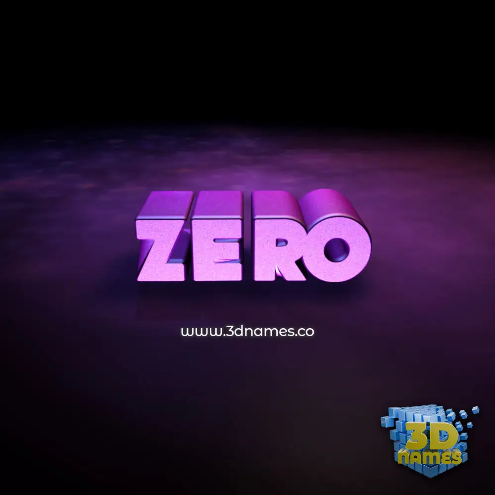 zero in Big Purple style - 3D name wallpaper