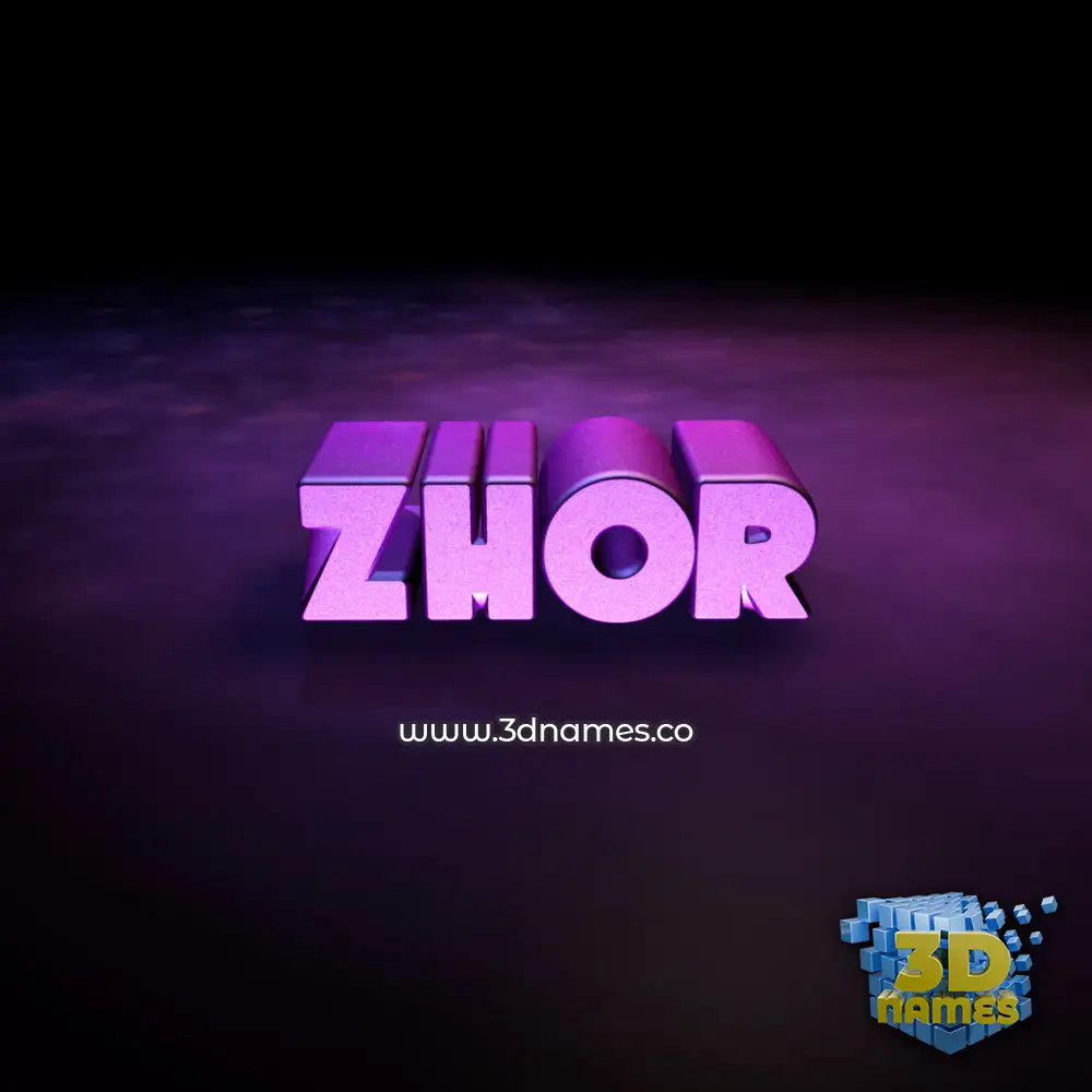 zhor in Big Purple style - 3D name wallpaper