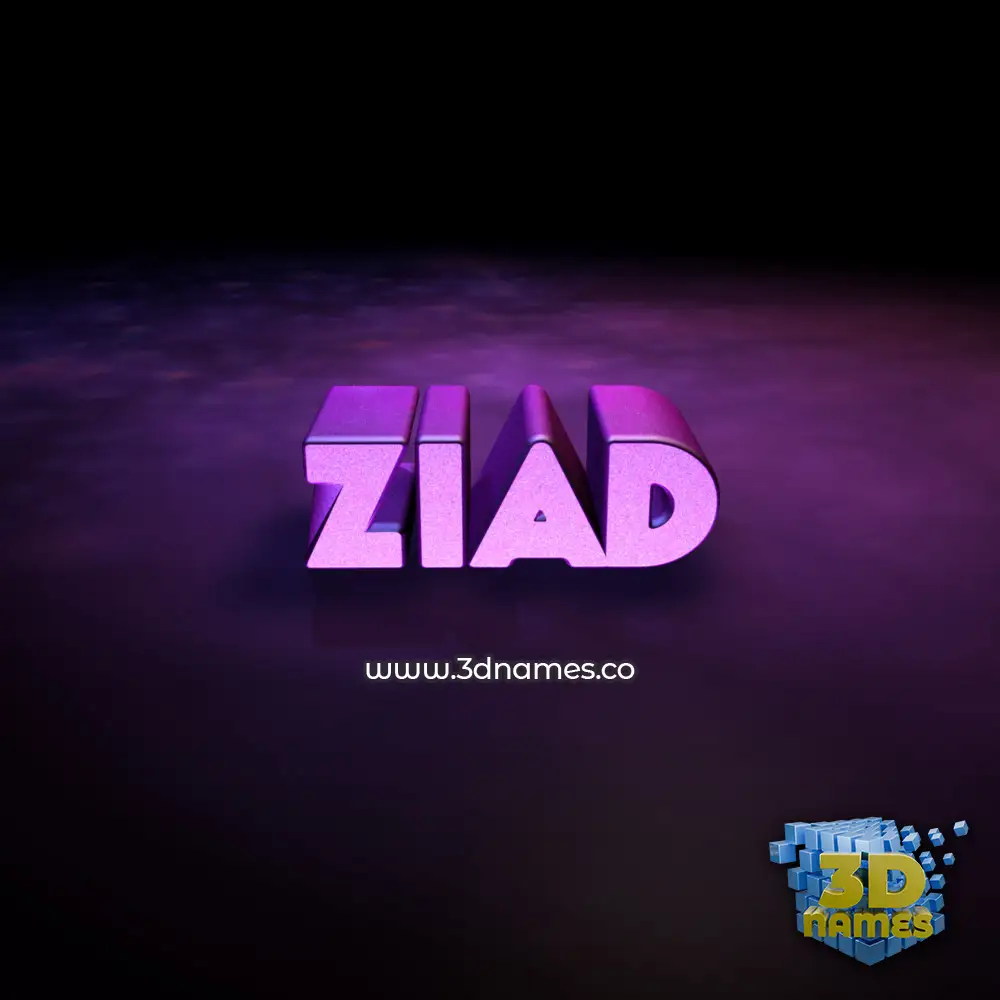 ziad in Big Purple style - 3D name wallpaper