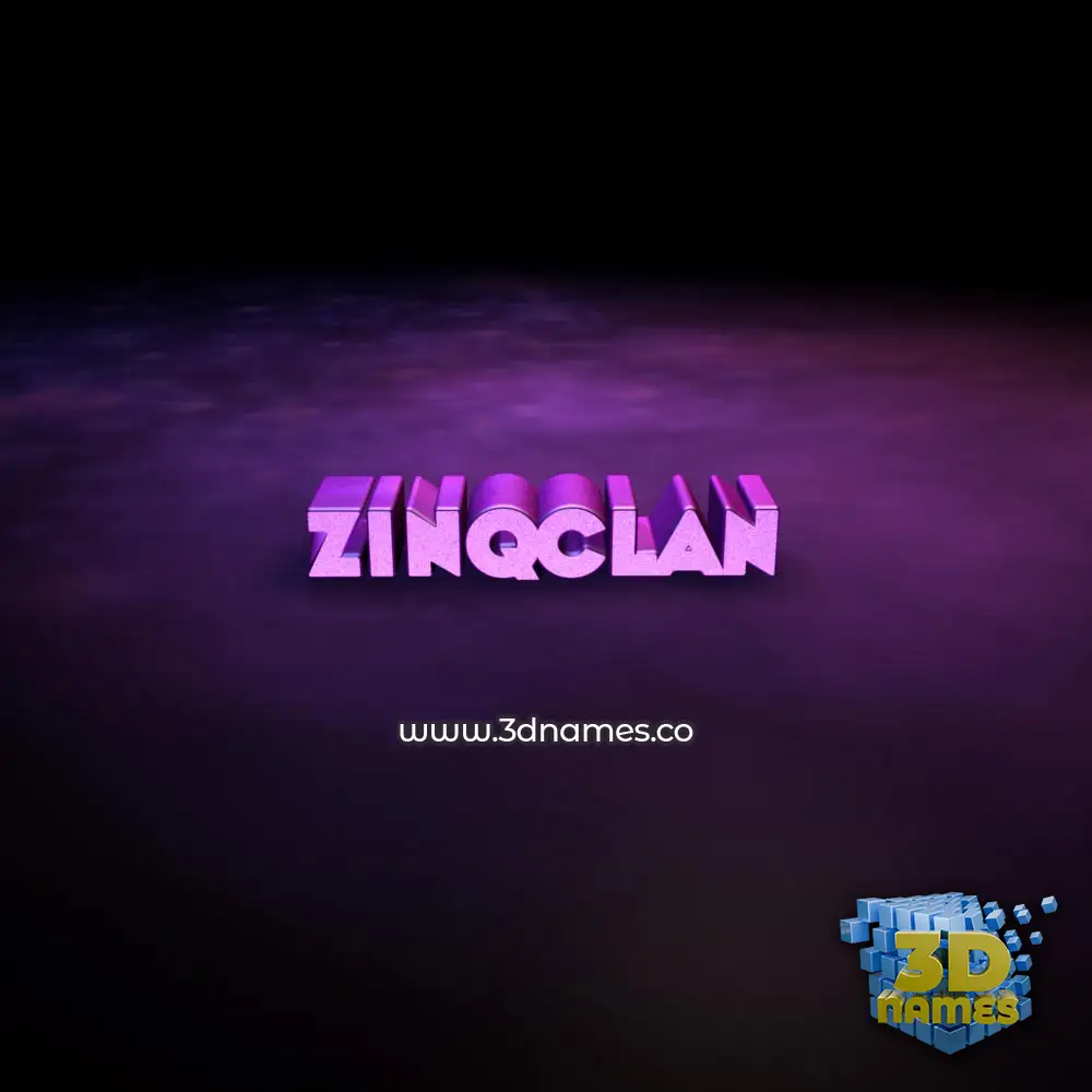zinqclan in Big Purple style - 3D name wallpaper