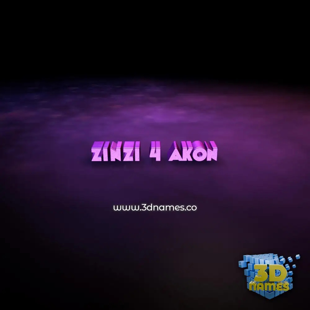 zinzi 4 akon in Big Purple style - 3D name wallpaper