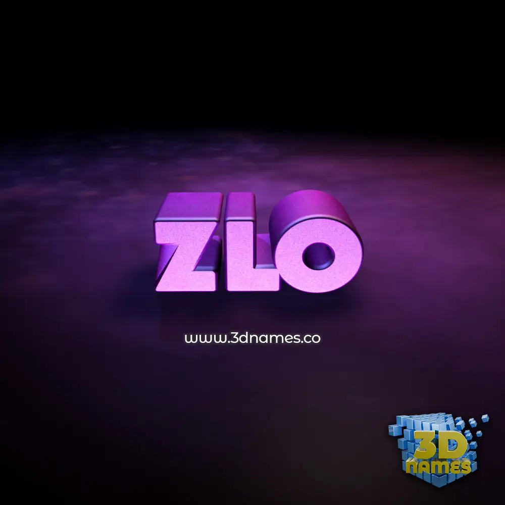 zlo in Big Purple style - 3D name wallpaper