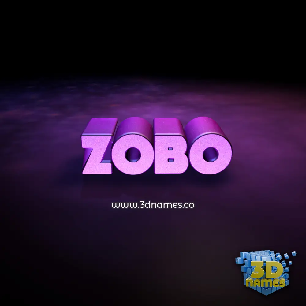 zobo in Big Purple style - 3D name wallpaper
