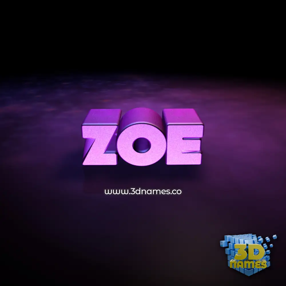 zoe in Big Purple style - 3D name wallpaper