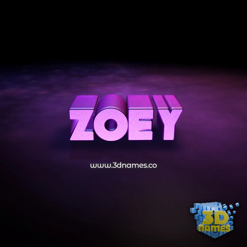 zoey in Big Purple style - 3D name wallpaper