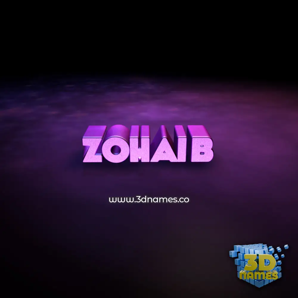 zohaib in Big Purple style - 3D name wallpaper