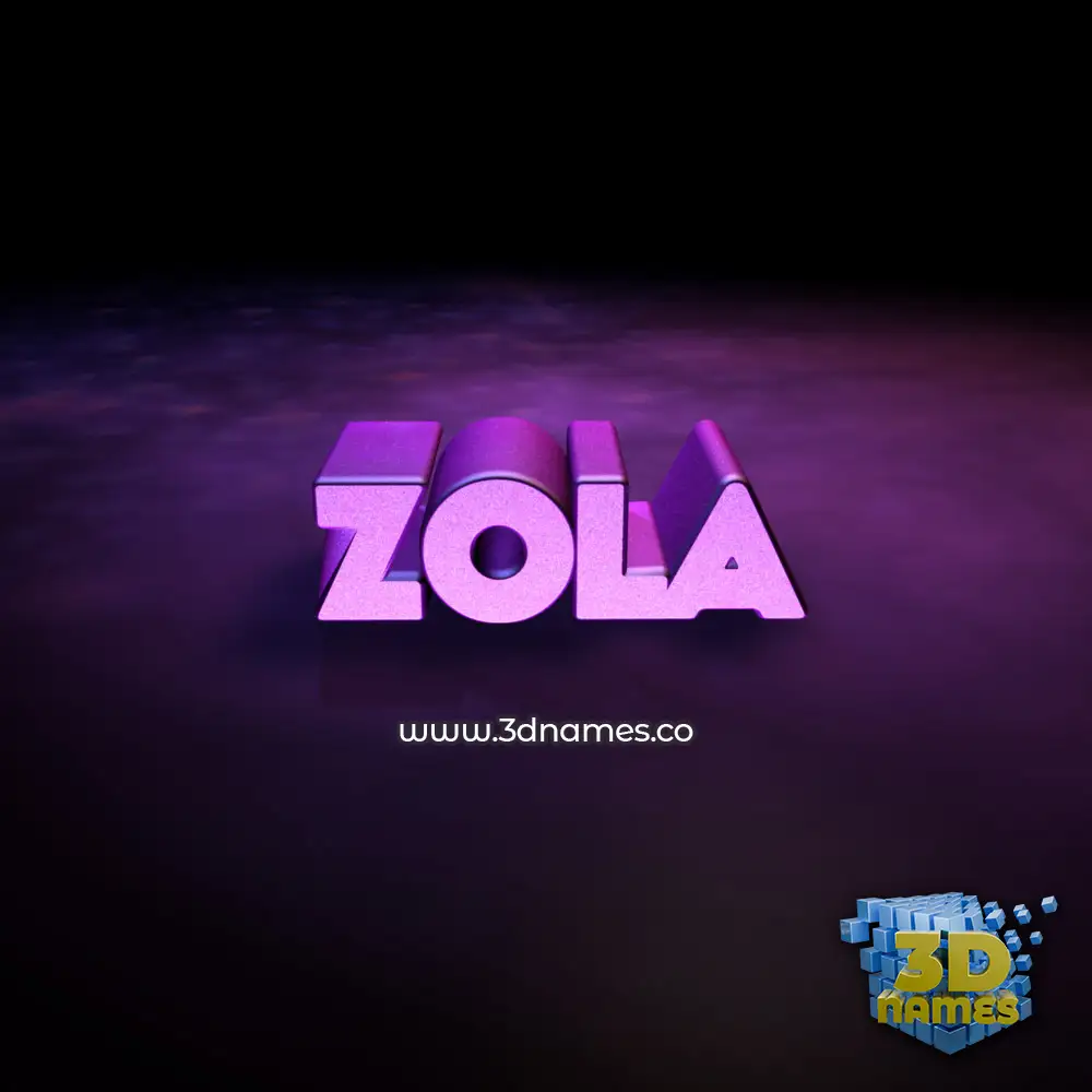 zola in Big Purple style - 3D name wallpaper