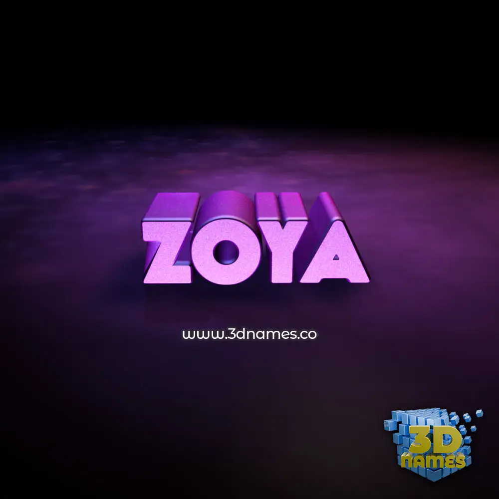 zoya in Big Purple style - 3D name wallpaper