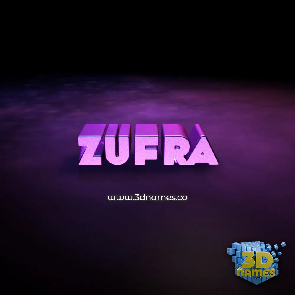 zufra in Big Purple style - 3D name wallpaper