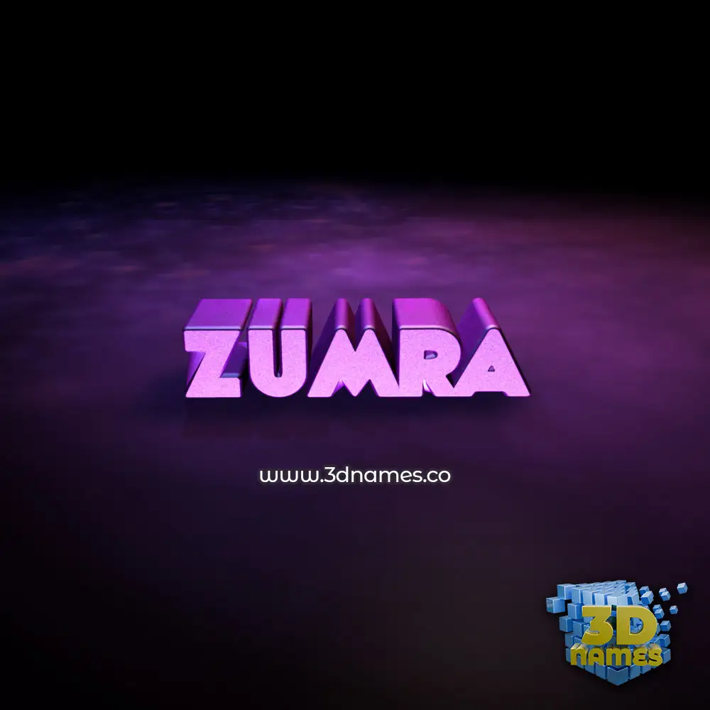 zumra in Big Purple style - 3D name wallpaper