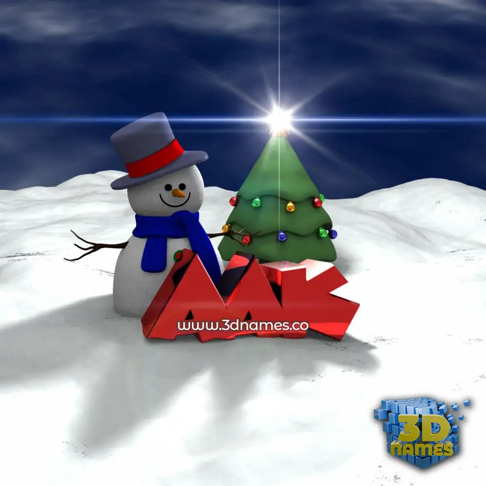 aak in Happy Xmas style - 3D name wallpaper