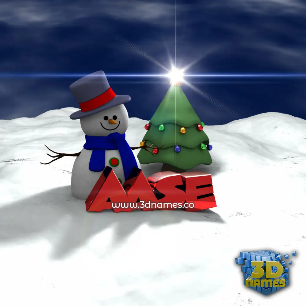 aase in Happy Xmas style - 3D name wallpaper